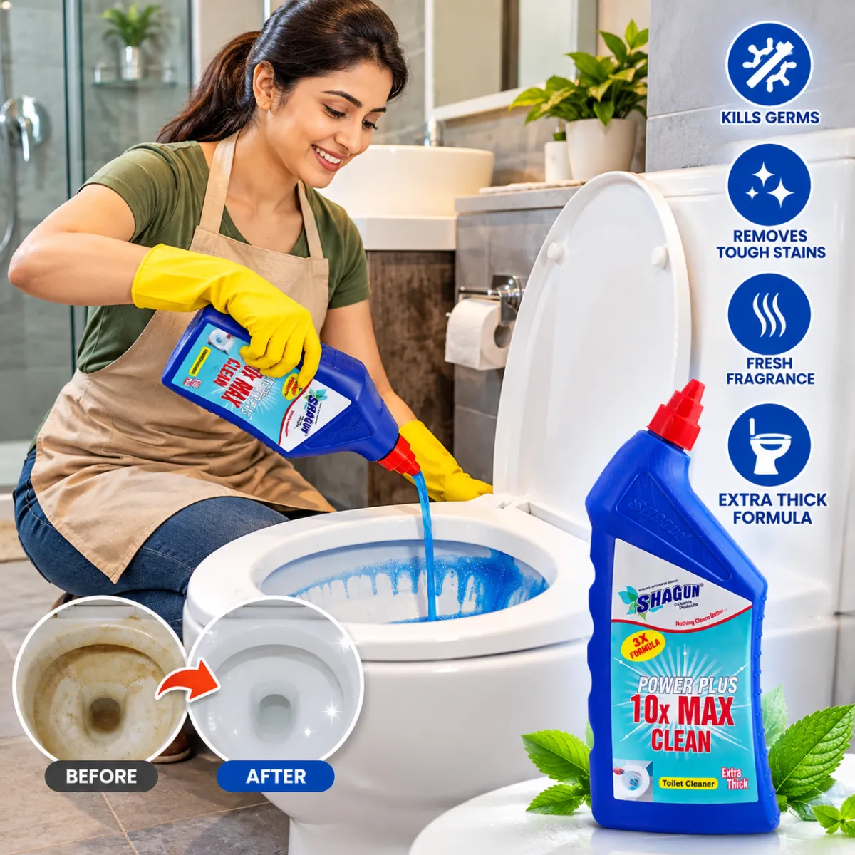 SHAGUN Power Plus 10x Max Clean